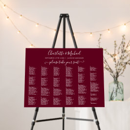 Rótulo de la tabla de asientos de 200 nombres Boda