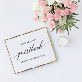 Rótulo de libro de visitas del Boda de tipografía 