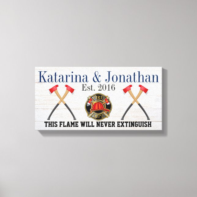 RÓTULO de lienzo de amor de FIREFIGHTER (Anverso)