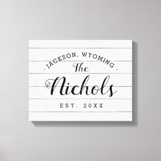 Rótulo de lienzo monograma de la familia Faux Ship (Anverso)