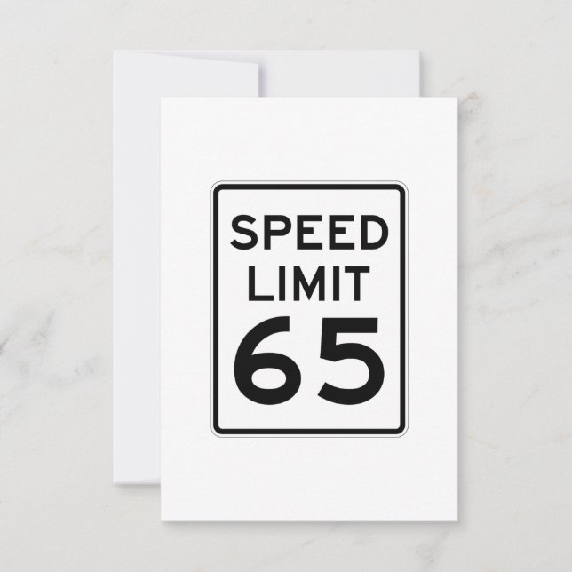 Rótulo de límite de velocidad de 65 MPH (Anverso)