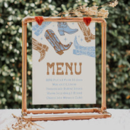 Rótulo de menú occidental editable de 8 x 10