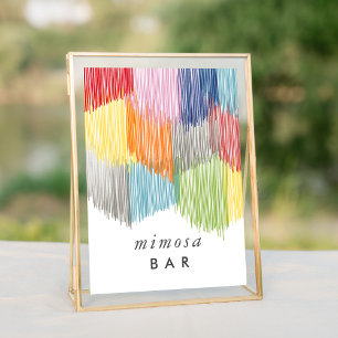 Rótulo de mesa de bachillerato con bar Rainbow Mim