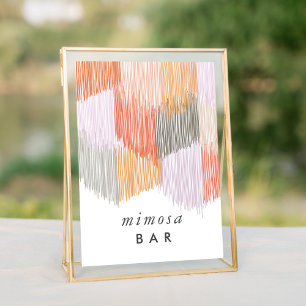 Rótulo de mesa de bachillerato de bar rosa Mimosa