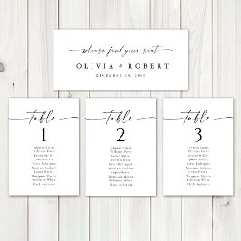 Rótulo de mesa de Boda minimalista