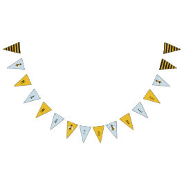 Rótulo de pancarta de Bee Bunting Blue Rustic Illu