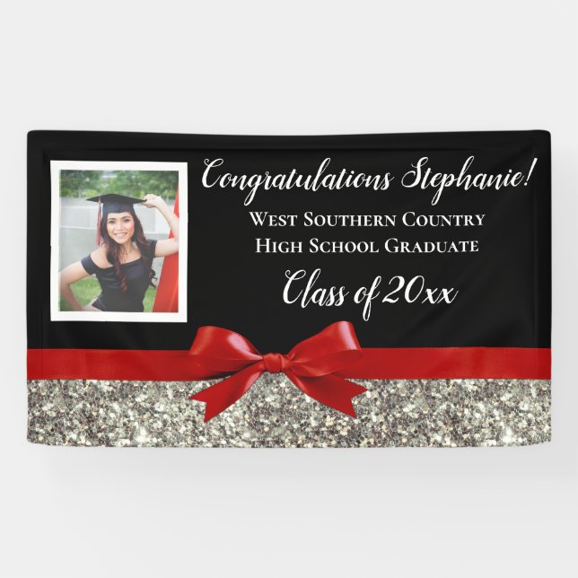 Rótulo de pancarta de graduación de foto de Purpur (Horizontal)