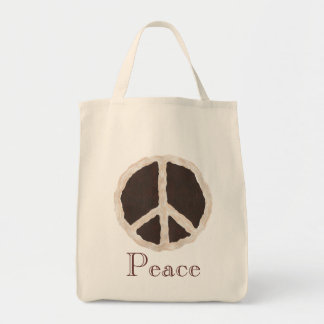 Rótulo de pavimento de paz de chocolate, bolsas de