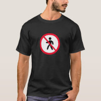 Rótulo de peatones sin acceso | Camiseta oscura bá