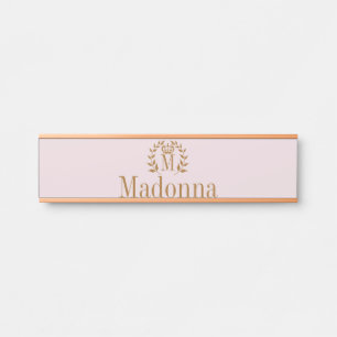 Rótulo de placa de nombre de monograma Princesa