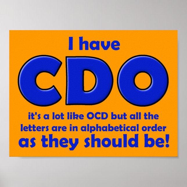 Rótulo de Posters divertidos de CDO OCD (Frente)