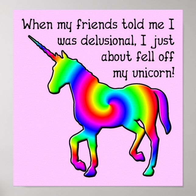 Rótulo de Posters divertidos de Unicornio delirant (Frente)
