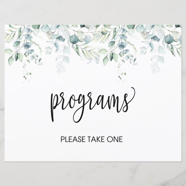 Rótulo de programas - Boda de eucalipto (Anverso)