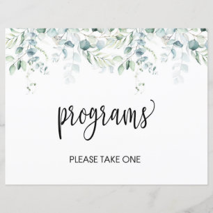 Rótulo de programas - Boda de eucalipto