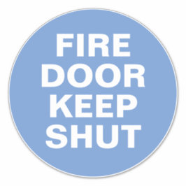 Rótulo de puerta de fuego - Pegatina de Rótulo azu