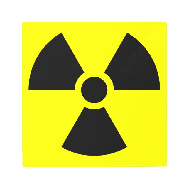 Rótulo de radiación 12"x12" Arte Metalizado (Anverso)