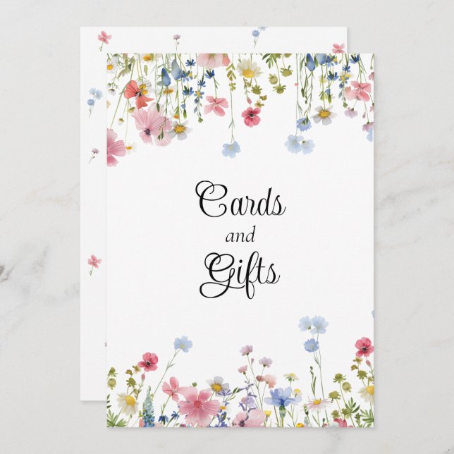 Rótulo de Regalos de Flor Silvestre Love in Bloom (Anverso / Reverso)