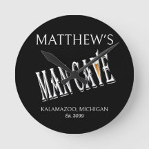 Rótulo de Reloj de pub de la cueva del hombre del 