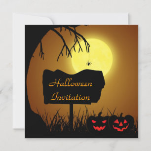 Rótulo de silueta de Halloween - Invitación de fie