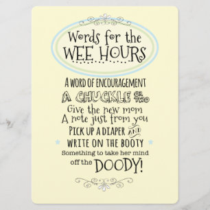 Rótulo de tarjeta de actividad de pañales Baby Sho