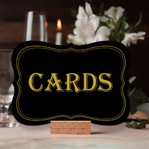Rótulo de tarjetas de boda Gatsby de Black & Gold