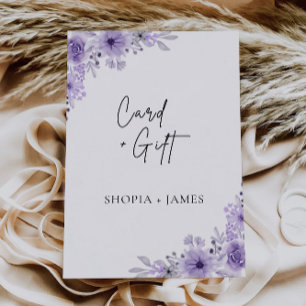 Rótulo de Tarjetas de Boda Púrpura y Regalos