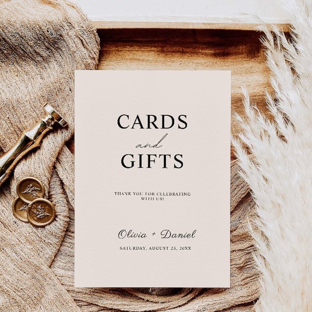 Rótulo de tarjetas de bodas y regalos de Sage Boho (Sage Boho Wedding Cards and Gifts Sign,)