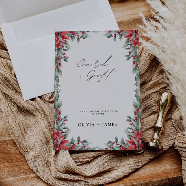 Rótulo de tarjetas de matrimonio y regalos para na (Christmas Wedding Cards and Gifts Sign,)