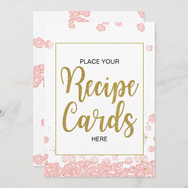 Rótulo de tarjetas de recetas para ducha de novia  (Anverso / Reverso)
