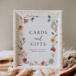 Rótulo de tarjetas de té y regalos florales 8x10