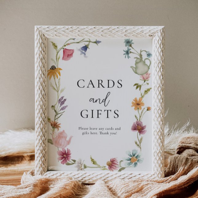 Rótulo de tarjetas de té y regalos florales 8x10 (Subido por el creador)