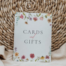 Rótulo de tarjetas y regalos de flores silvestres