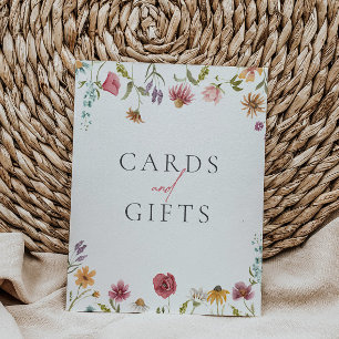 Rótulo de tarjetas y regalos de flores silvestres