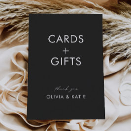 Rótulo de tarjetas y regalos de la boda negra,