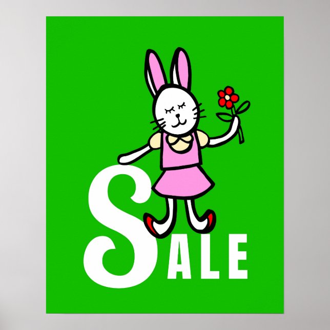 Rótulo de venta de conejos, Poster Boutique, señal (Frente)