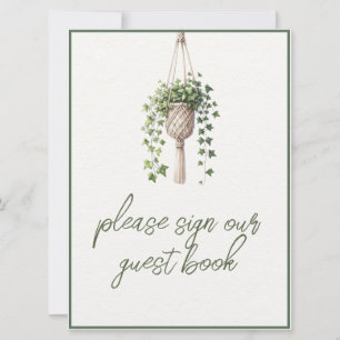Rótulo del Boho Botany Greenery Boda Guestbook