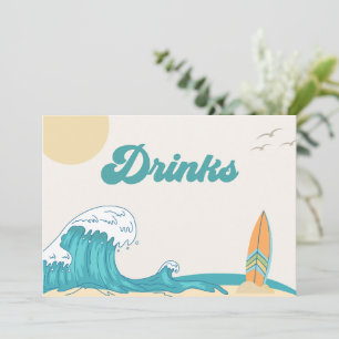 Rótulo del Fiesta Surf Restroom Tarjeta Surf