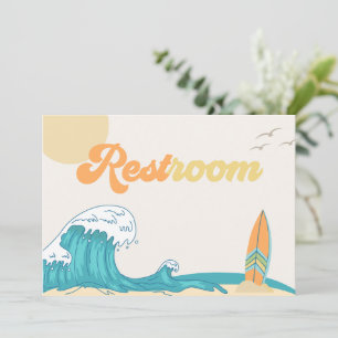 Rótulo del Fiesta Surf Restroom Tarjeta Surf