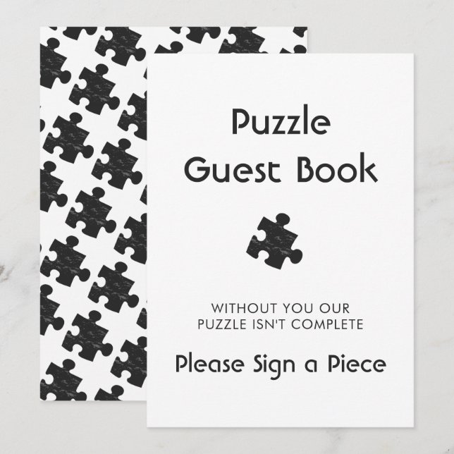 Rótulo del libro de boda Puzzle Guest (Anverso / Reverso)
