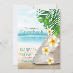 Rótulo del libro de huéspedes - Boda en la playa