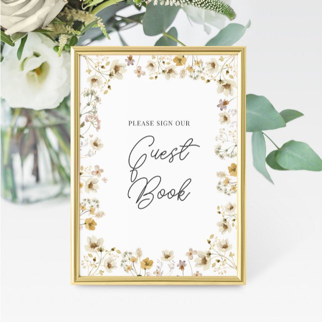 Rótulo del libro de invitados Boda de flores silve (Subido por el creador)
