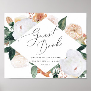 Rótulo del libro de visitas Boho Blooms Boda