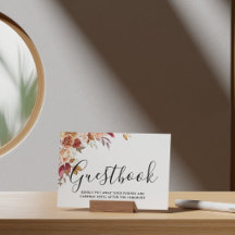 Rótulo del libro de visitas de Boda floral de acua