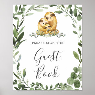 Rótulo del libro de visitas de la familia Sloth Ba