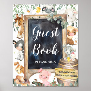 Rótulo del libro de visitas de los animales de gra