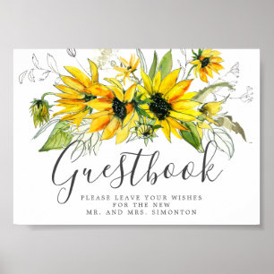 Rótulo del libro de visitas del Boda del girasol r
