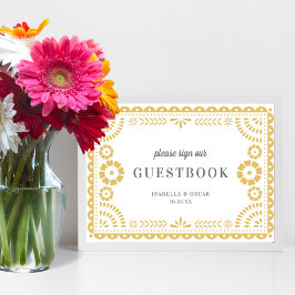 Rótulo del libro de visitas del Boda del Papel Pin