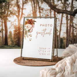 Rótulo del libro de visitas del Boda Floral editab