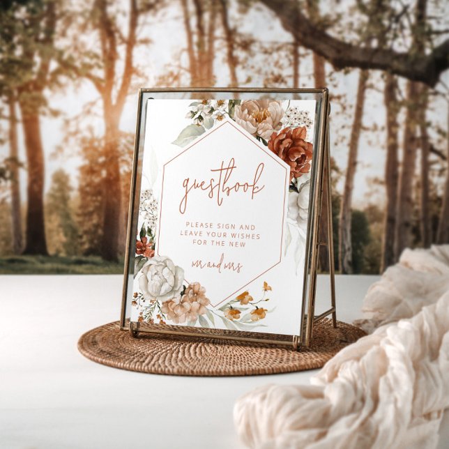 Rótulo del libro de visitas del Boda Floral editab (Subido por el creador)