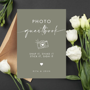 Rótulo del libro de visitas del Boda verde moda Sa